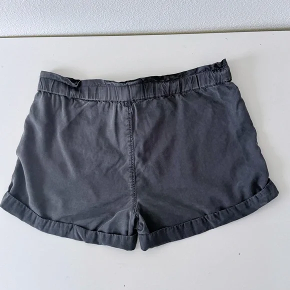 Aerie Gray 100% Lyocell Paperbag Tie Waist Camp-Style Shorts - Size Small - Picture 7 of 14